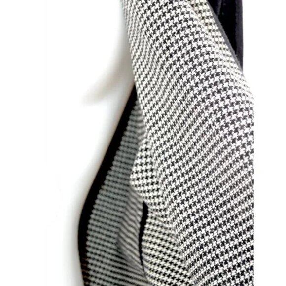 Chicos Black White Houndstooth Contrast Color Block Cardigan Sweater Blazer 1 M - Picture 3 of 5